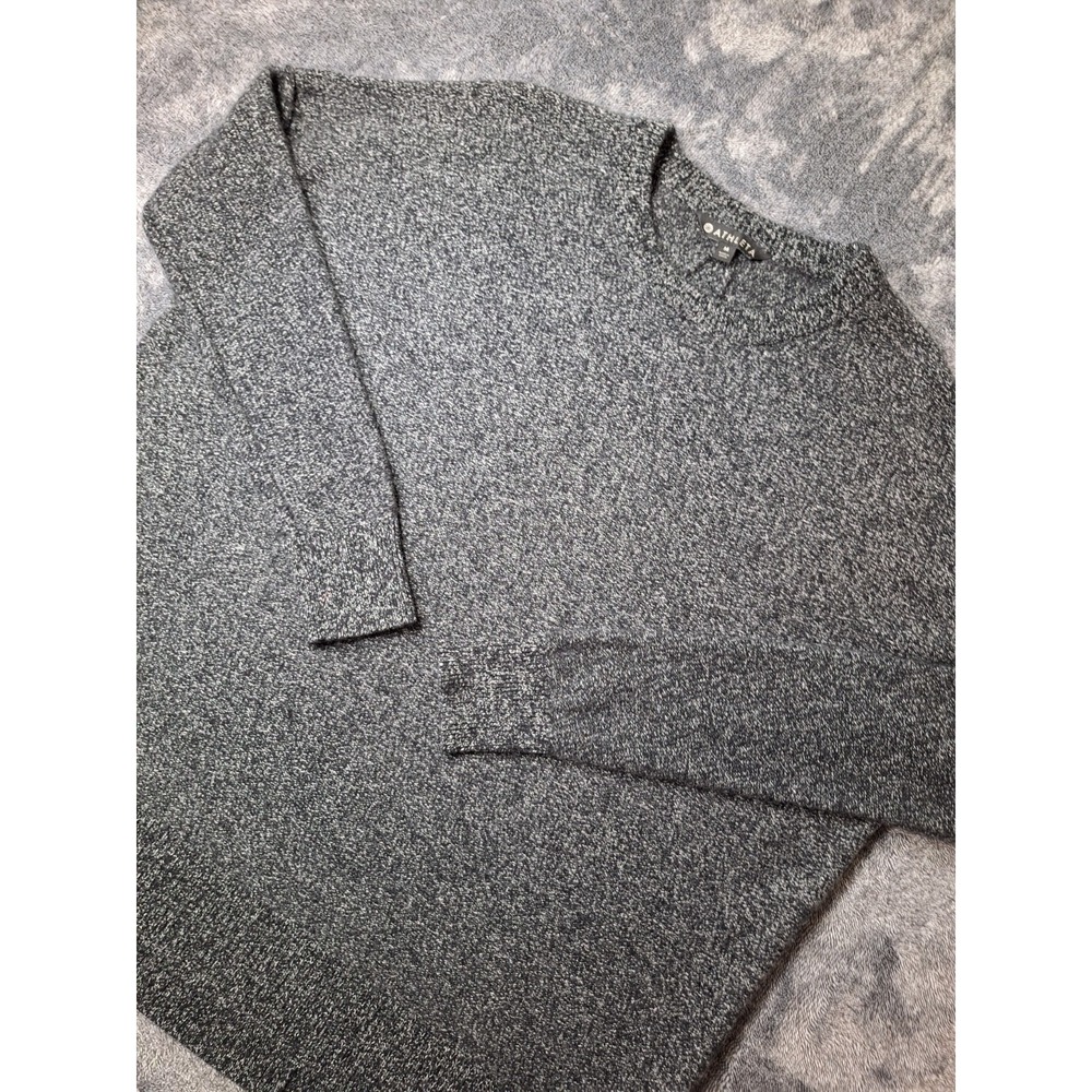 Athleta Cashmere Wool Sweater‎ Womens M Heathered Black Quiet Luxury Cozy